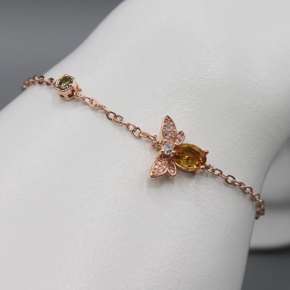 Jewelry - Bee bracelet rose gold tone citrine peridot